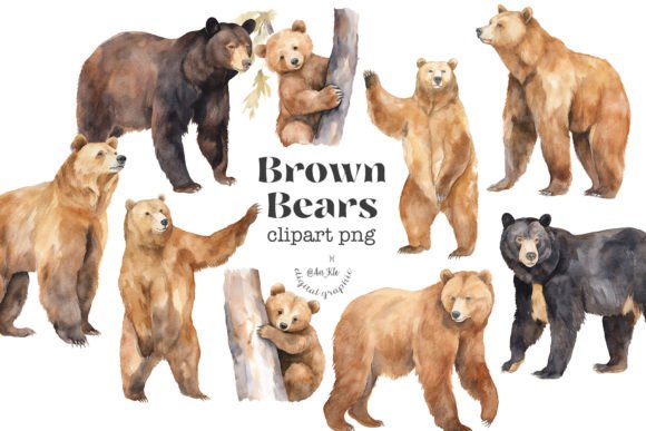 Bears Watercolor Clipart as a Strategic Design Asset