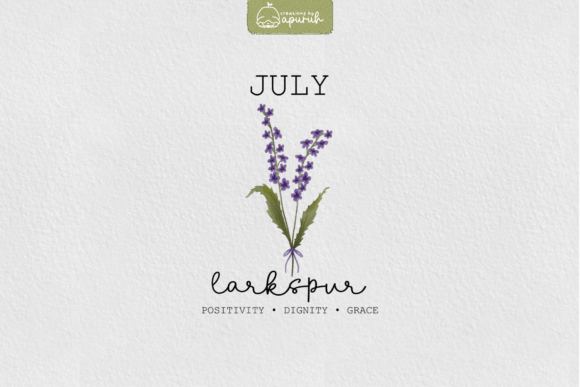 Birth Month Flower Watercolor Clipart for Branding