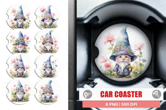 Car Coaster Watercolor Spring Gnome: A Playful Display Font for Spring Projects