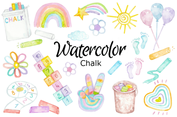 Chalk Watercolor Clipart: A Playful Display Font