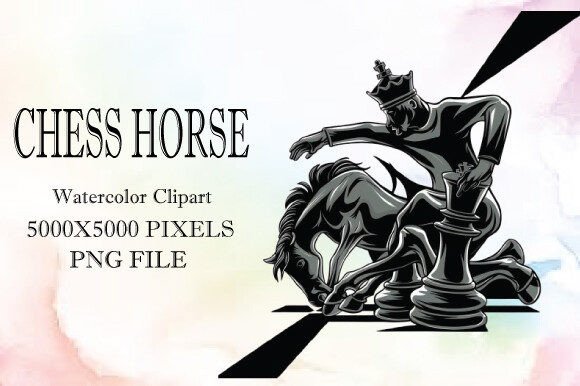 Chess Horse Watercolor Clipart 15