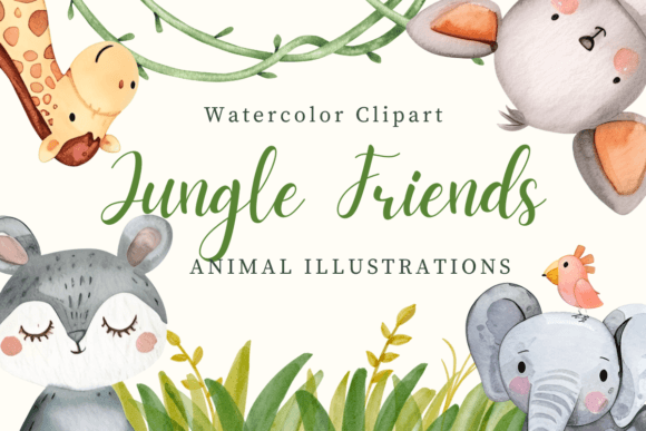 Cute Jungle Friends Watercolor Clipart: A Creative Asset Guide