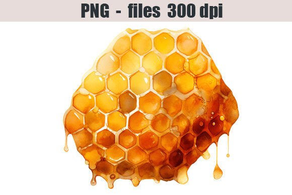 Honeycomb Watercolor Clipart