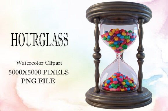 Hourglass Watercolor Clipart 20: A Designer’s Asset for Timeless Branding