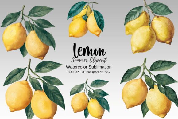 Lemon Summer Watercolor Sublimation Png: A Fresh Design Asset for Warm-Weather Branding