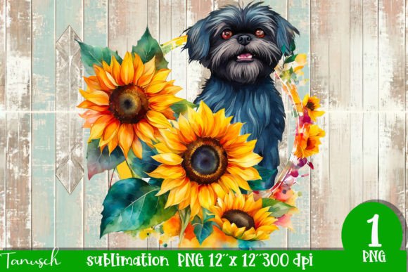 Watercolor Affenpinscher Sublimation