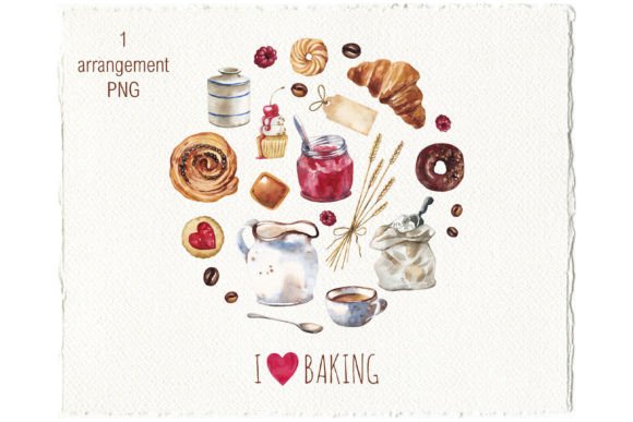 Watercolor Baking Arrangement in Branding and Design