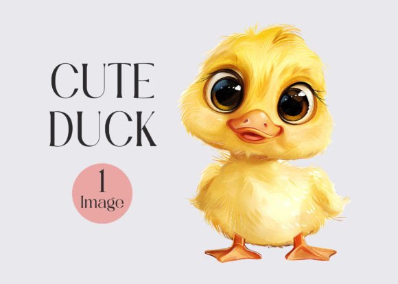 Watercolor Cute Duck Clipart for Creative Projects