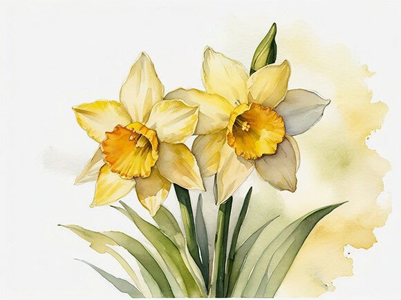 Watercolor Daffodil Flower: A Playful Tool for Brand Storytelling