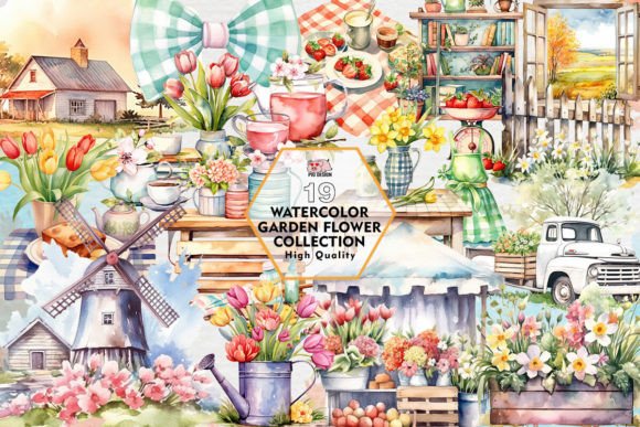 Watercolor Garden Flower Collection: A Fresh Take on Floral Typography