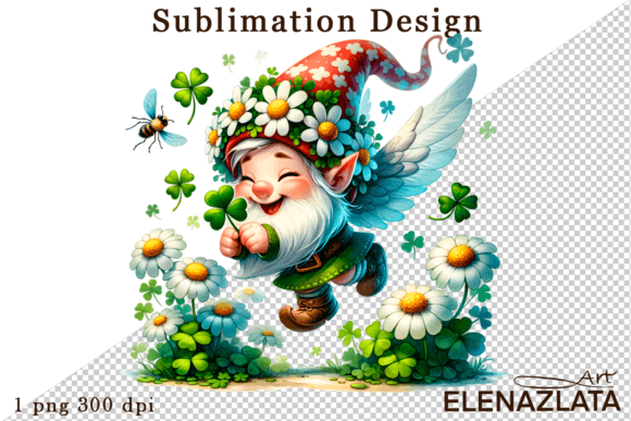 Watercolor Gnome Clipart for Sublimation Projects