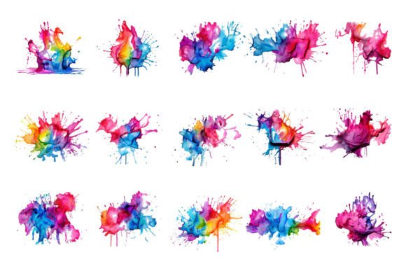 Watercolor Ink Splatter Paint Brush Set