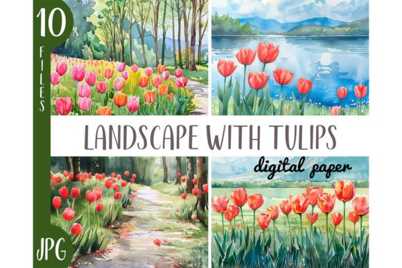 Watercolor Landscapes with Tulips JPG: A Designer's Guide