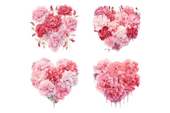 Watercolor Love Shape Floral Design Vect for Branding