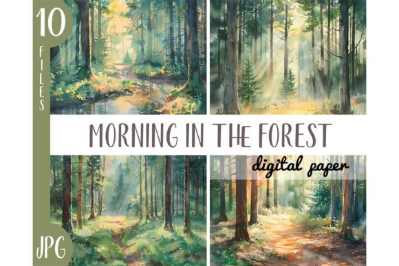 Watercolor Morning in the Forest JPG