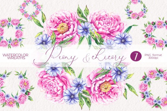 Watercolor Peony and Chicory Wreaths PNG: A Designer's Guide