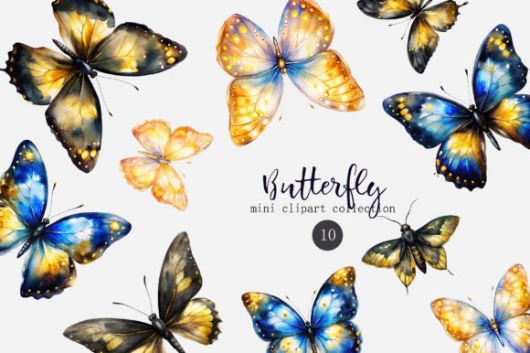 Watercolor Set Butterfly: A Playful Font for Creative Brands