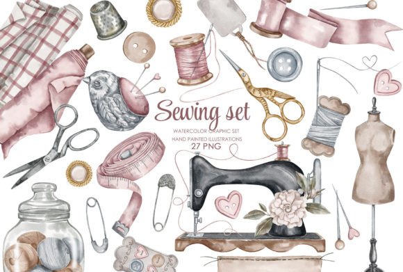 Watercolor Vintage Sewing Clipart: A Designer’s Guide to Stitching Charm Into Your Projects