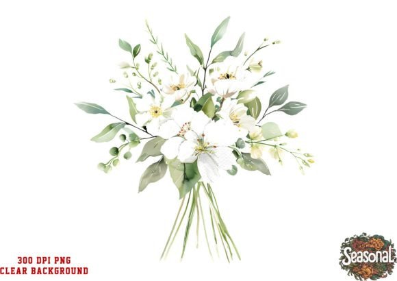 Watercolor Wedding Flowers Clipart
