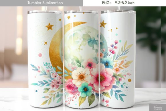 Watercolor Wild Flowers Tumbler Design