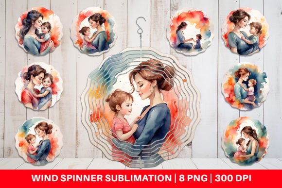 Wind Spinner Watercolor Mom and Kid: A Designer's Guide